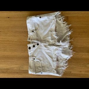 Free people medium rise white shorts